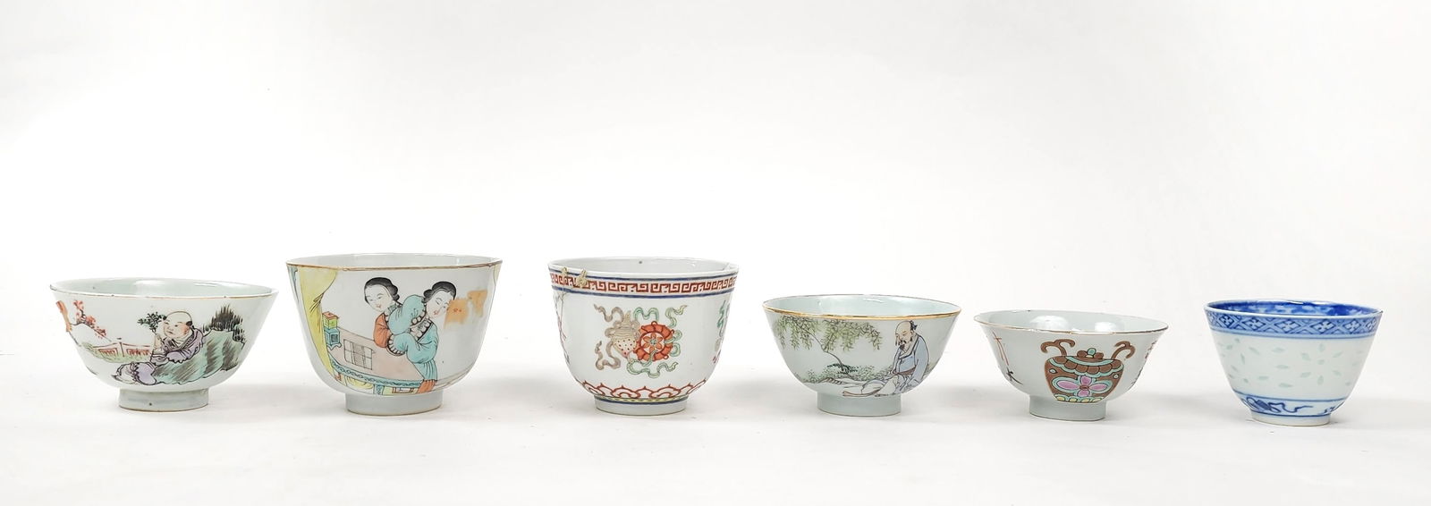Lot of 6 Antique Chinese Porcelain Cups (1 of 12)