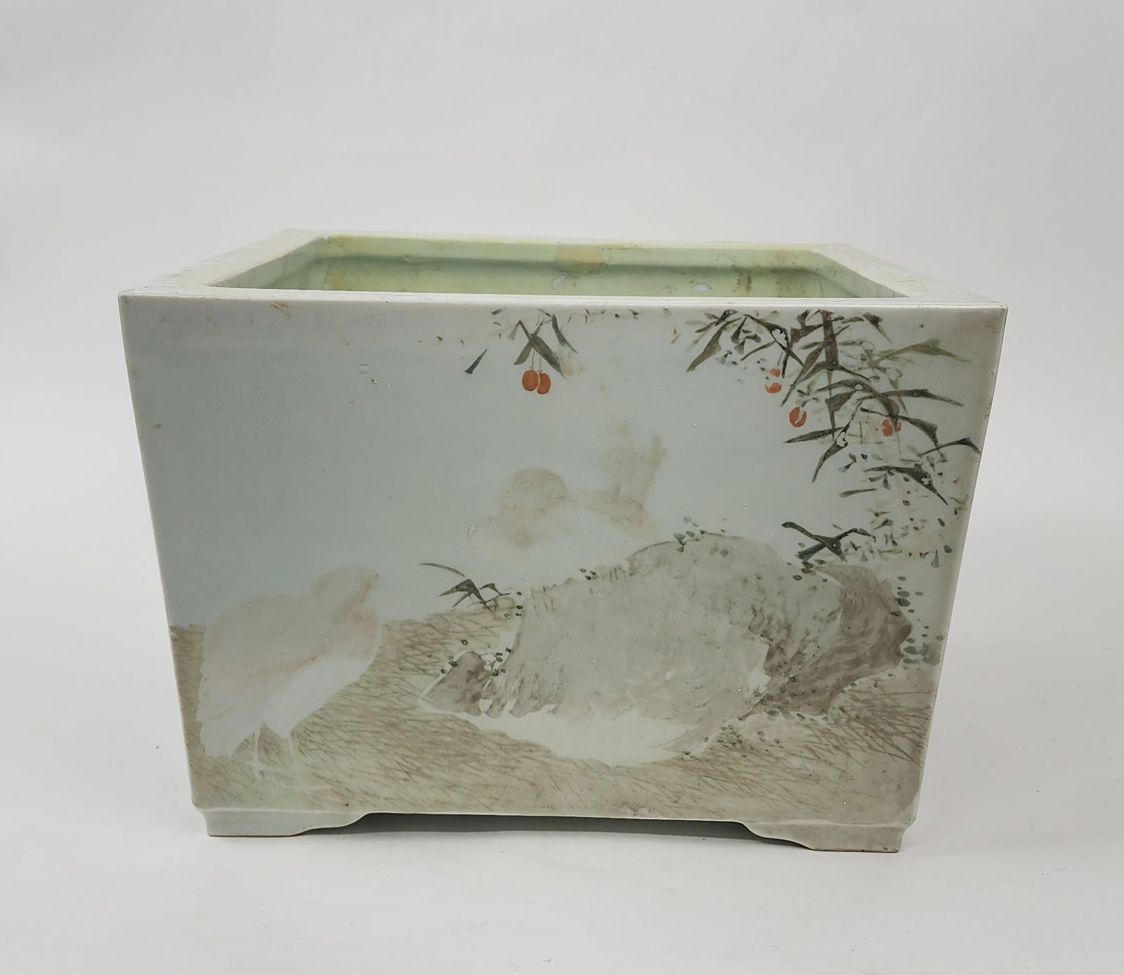 Antique Chinese Qianjiang Porcelain Large Square Planter (1 of 9)