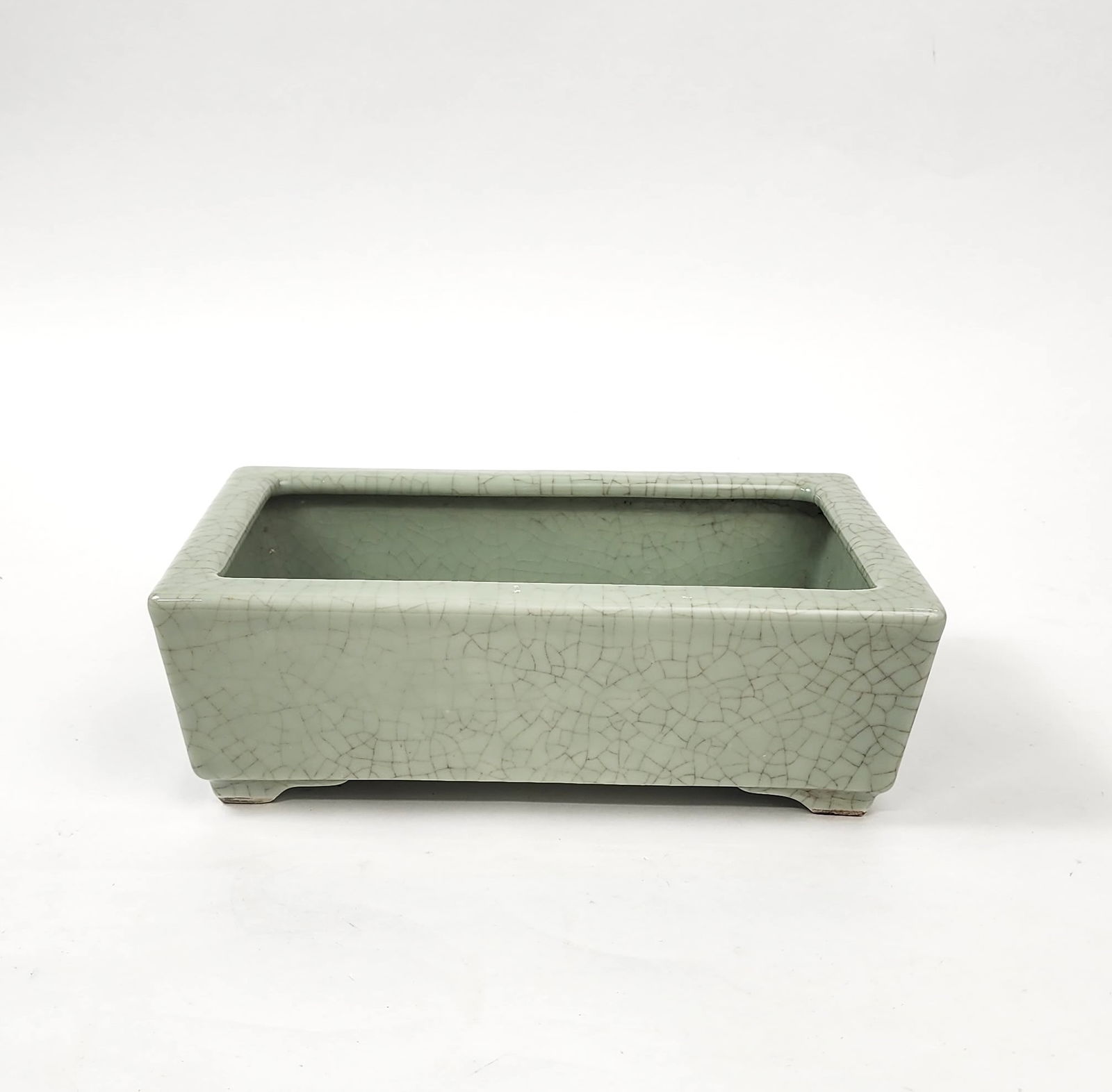 Chinese Export Celadon Crackle Glazed Porcelain Rectangle Planter (1 of 5)
