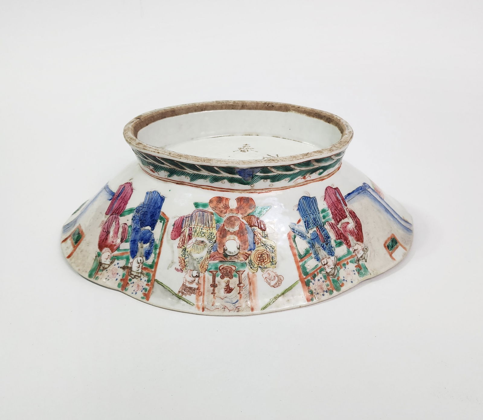 Antique Chinese Late Qing Famille Rose Footed Bowl (1 of 9)