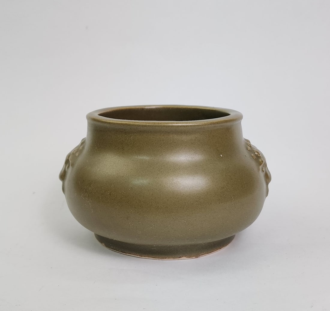 Antique Chinese Tea Dust Glazed Porcelain Censer (1 of 4)