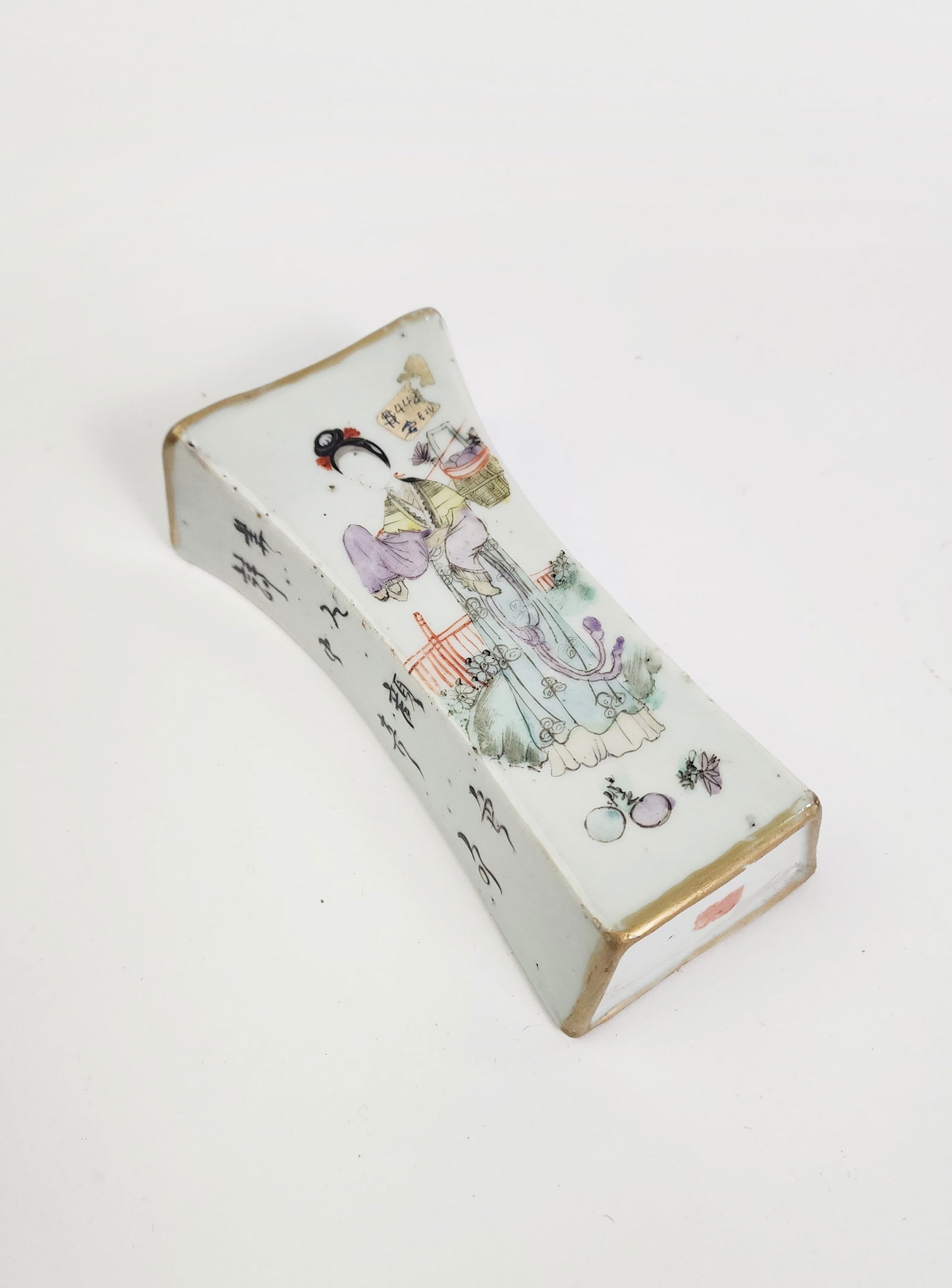 Antique Chinese Famille Rose Porcelain Wall Pocket Vase (1 of 8)