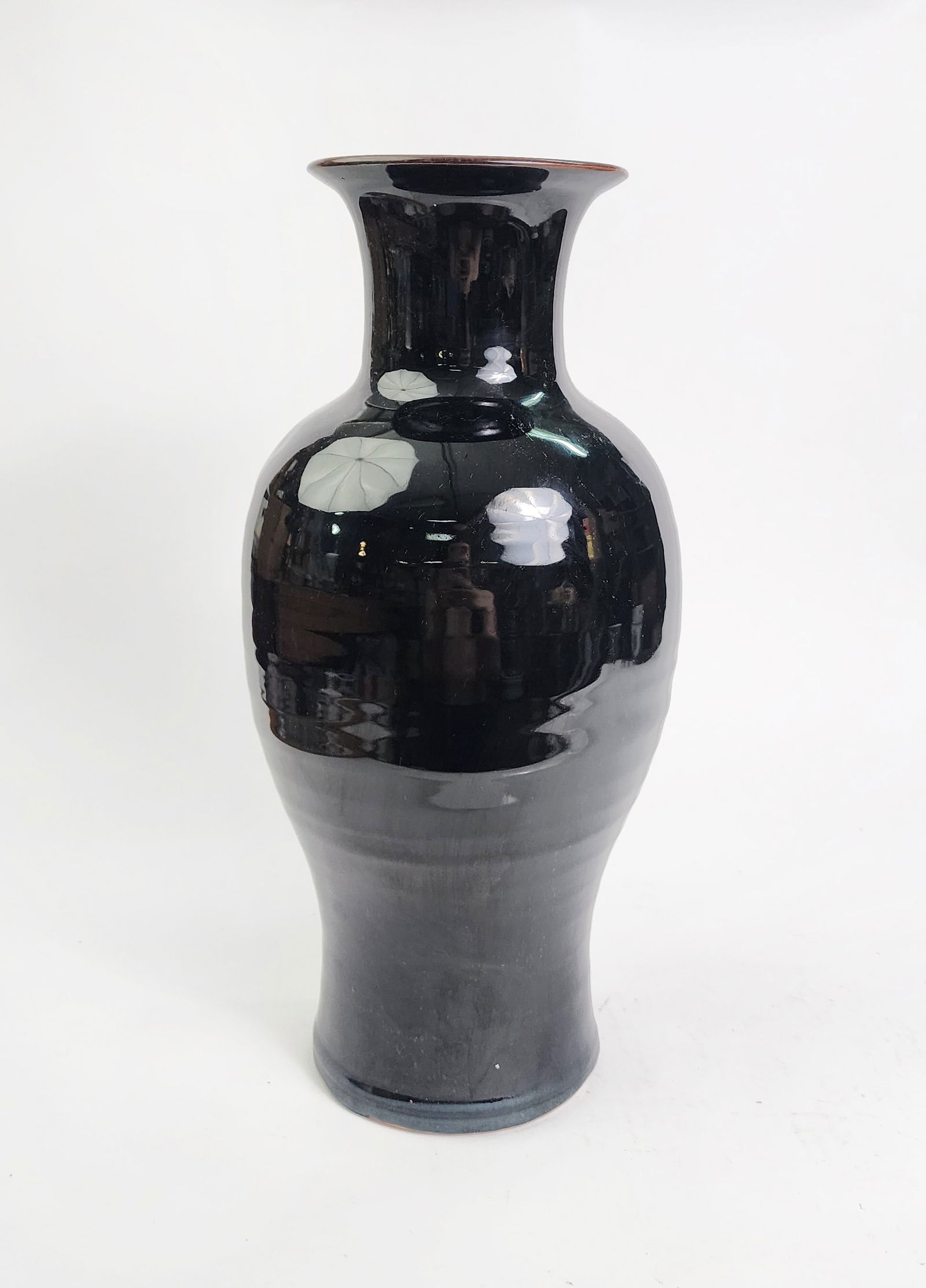 Chinese Export Dark Brown Glazed Large Vase (1 of 4)