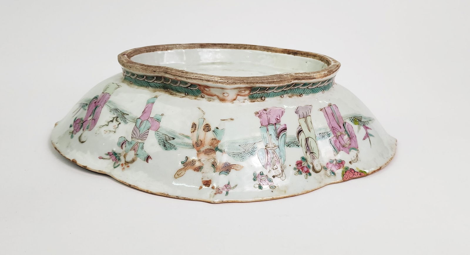 Antique Chinese Late Qing Famille Rose Footed Bowl (1 of 9)