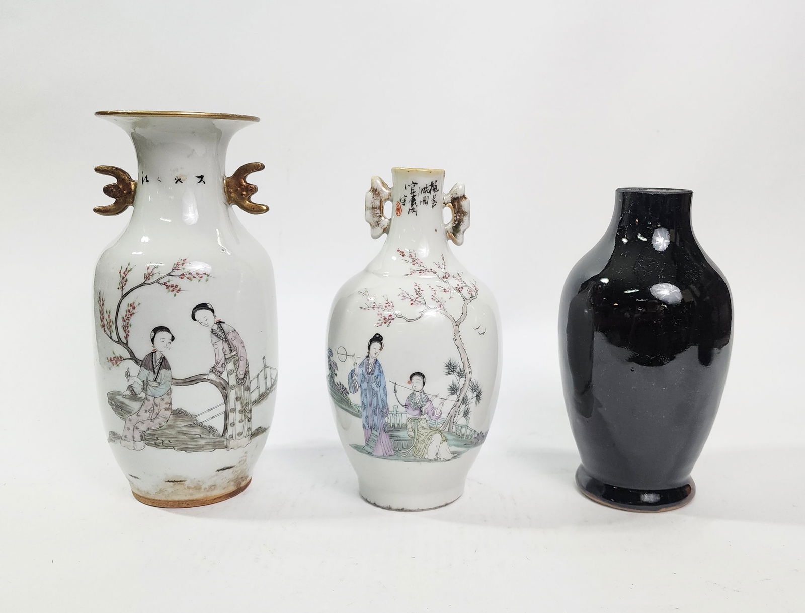 Lot of 3 Antique Chinese Porcelain Vases (1 of 12)