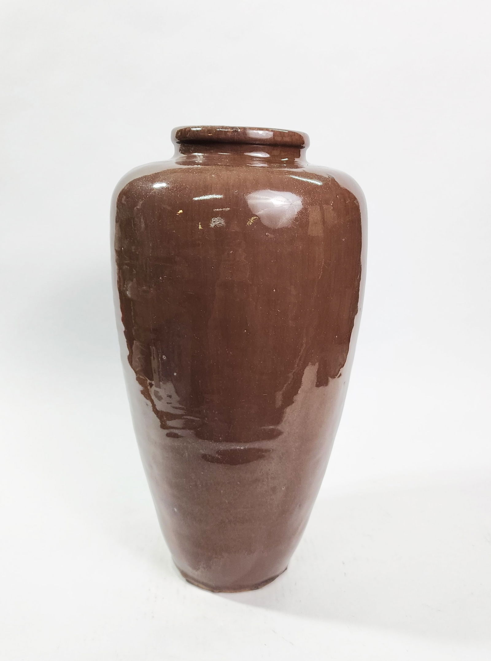 Antique Chinese Brown Glazed Pottery Vase (1 of 7)