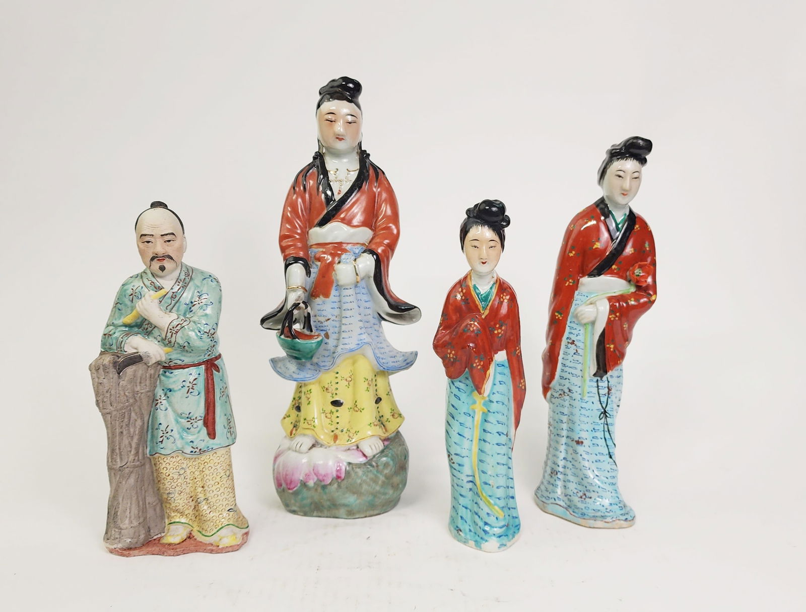 Lot of 4 Chinese Export Famille Rose Porcelain Figures (1 of 8)