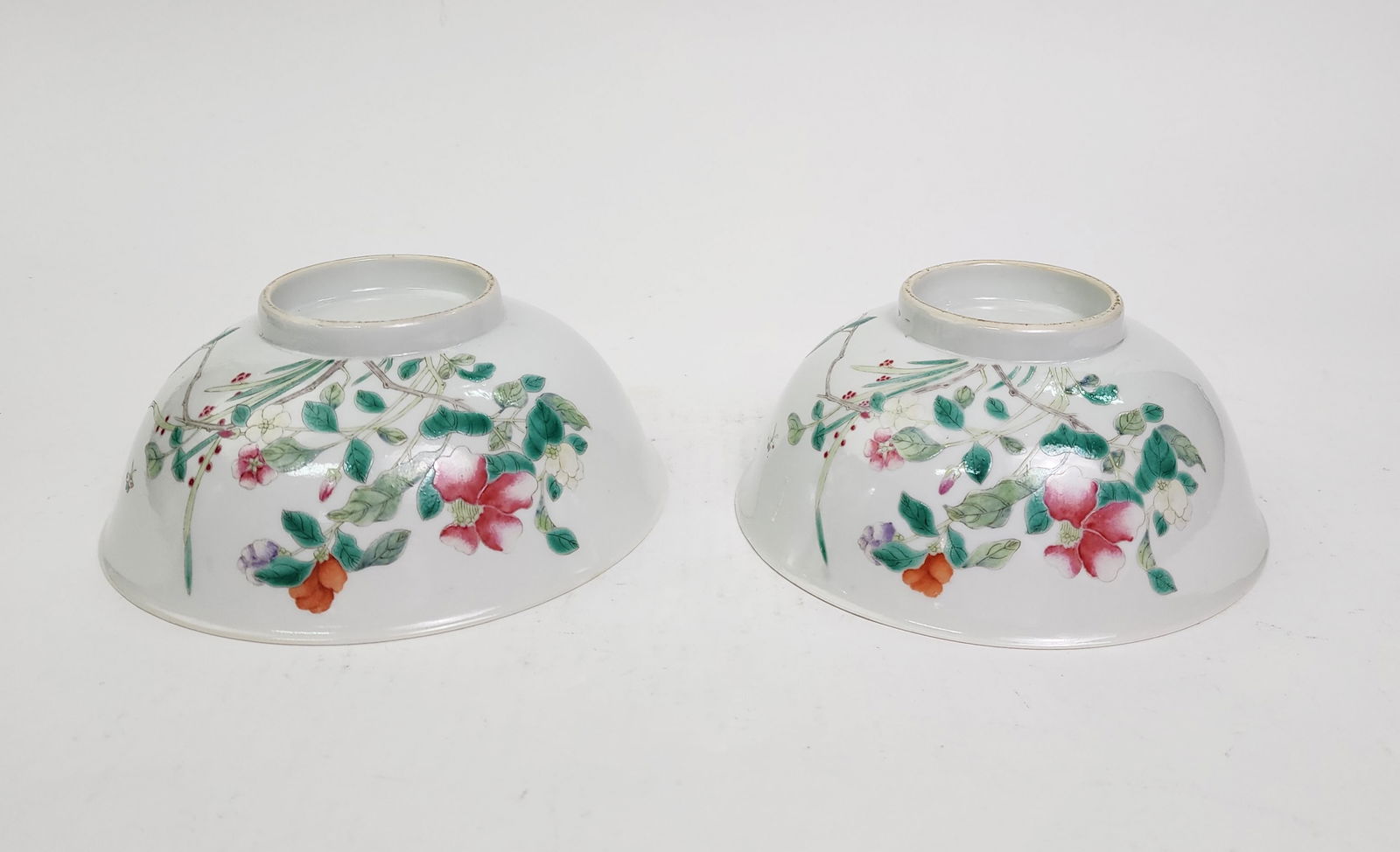 Pair of Antique Chinese Famille Rose Porcelain Bowls (1 of 9)