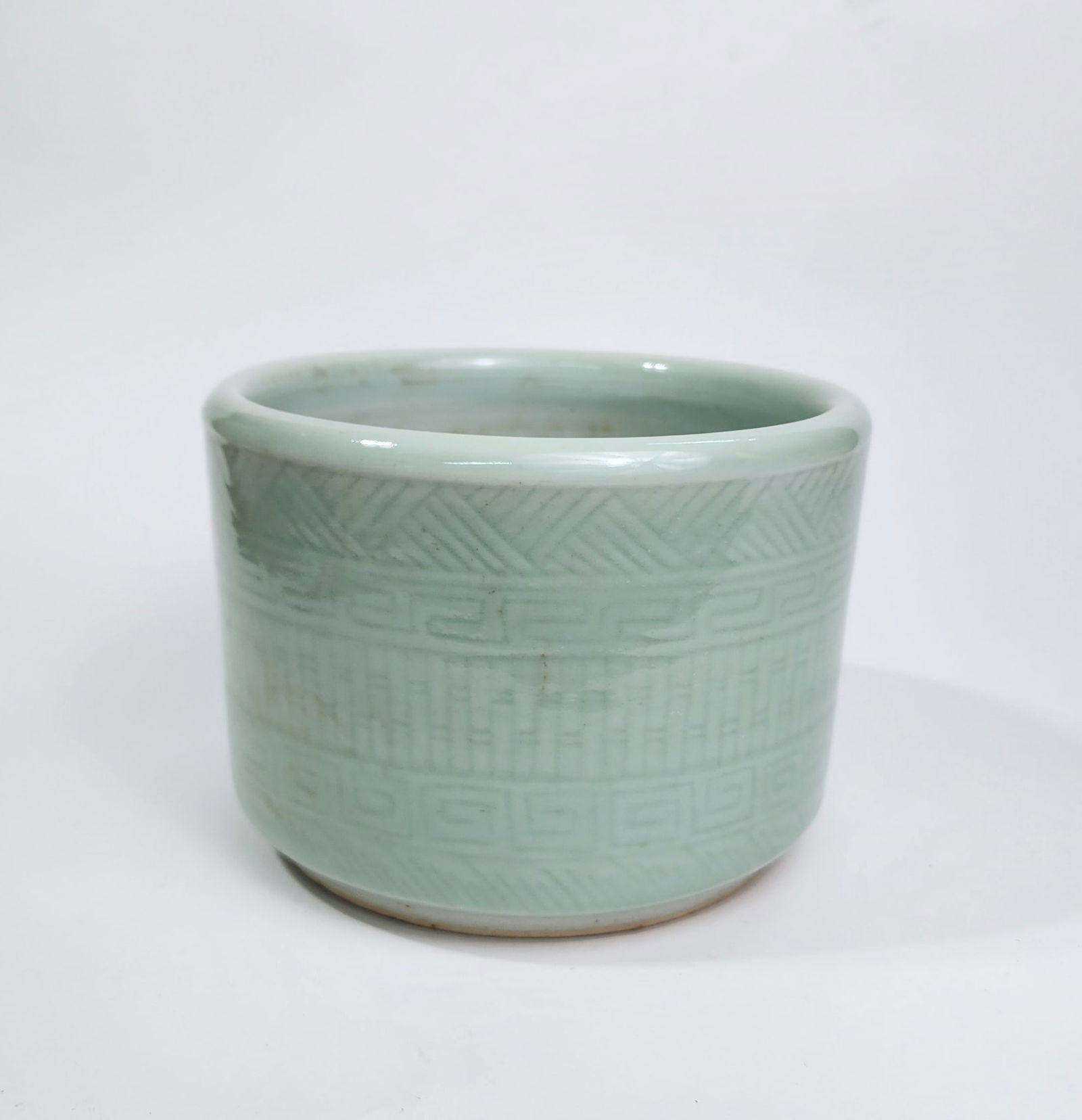 Antique Chinese Celadon Glazed Porcelain Brush Pot (1 of 7)