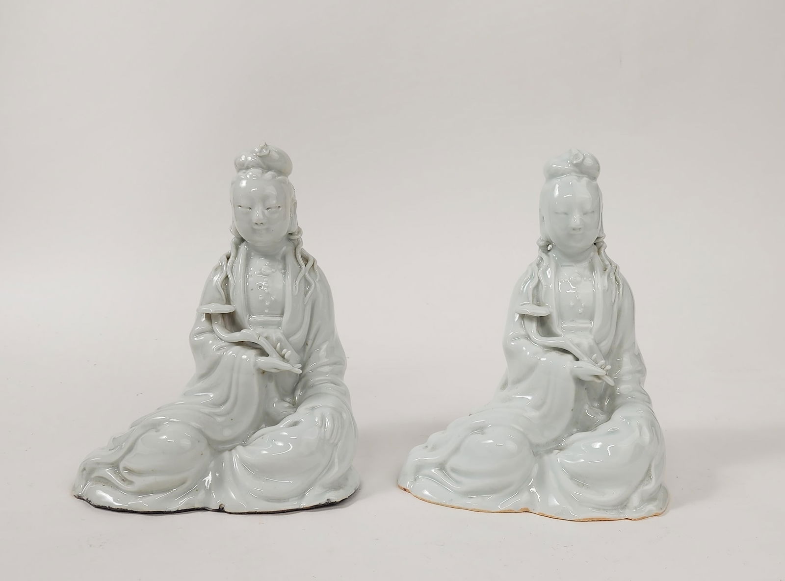 Pair of Chinese Blanc de Chine Dehua Porcelain Figurines (1 of 3)
