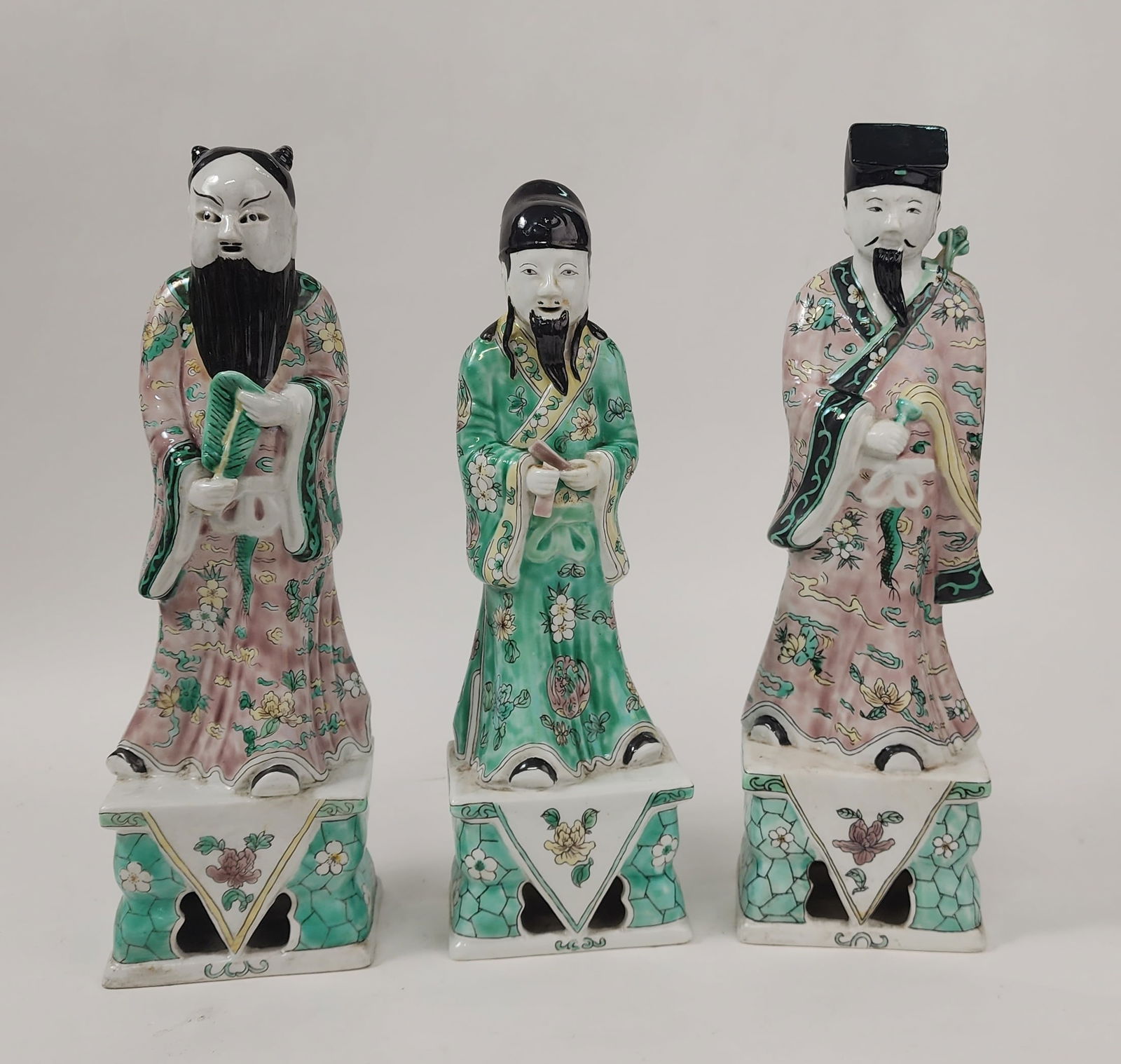 Lot of 3 Chinese Export Famille Rose Porcelain Immortal Figures (1 of 5)