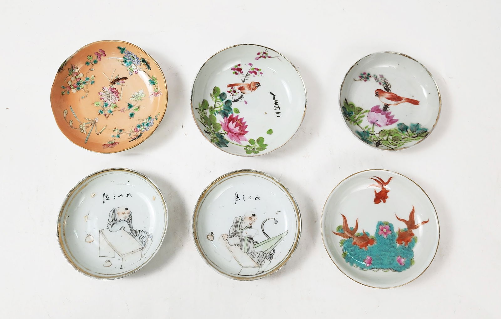 Lot of 6 Antique Chinese Porcelain Small Plates (1 of 12)