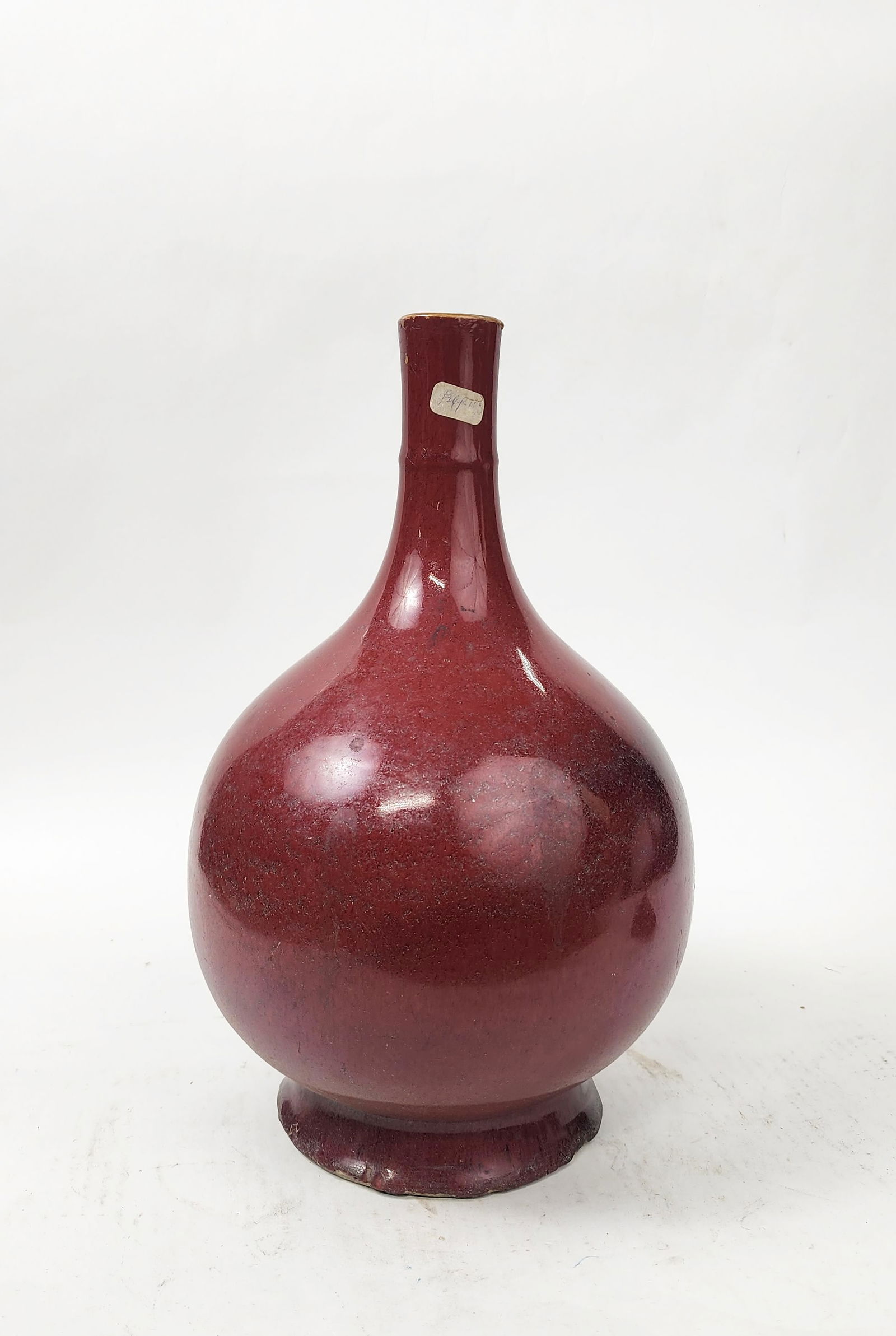 Antique Chinese Red Flambe Glazed Porcelain Bottle Vase (1 of 6)