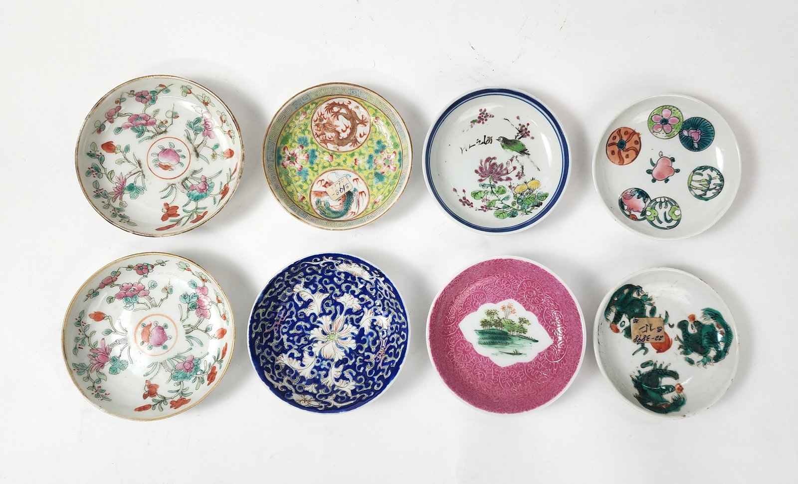 Lot of 8 Antique Chinese Famille Rose Porcelain Small Plates (1 of 6)