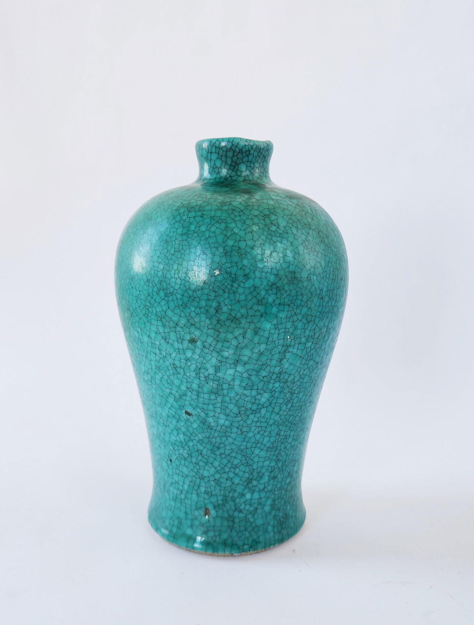Chinese Turquoise Blue Crackle Glazed Porcelain Meiping Vase (1 of 5)