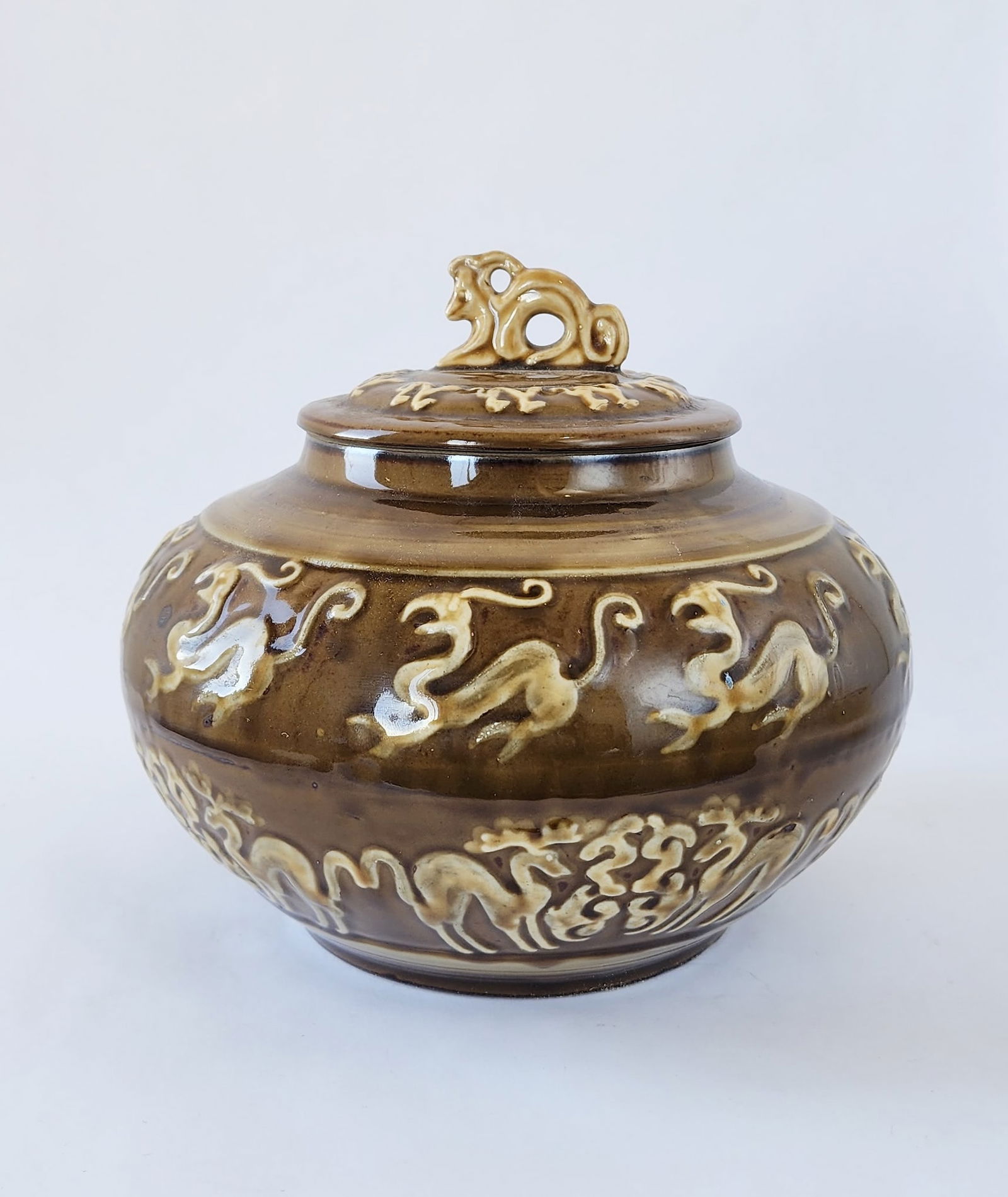 Chinese Brown Glazed Ceramic Jar (1 of 6)
