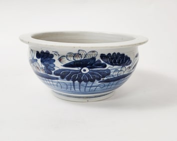 Antique Chinese Blue & White Porcelain Bowl
