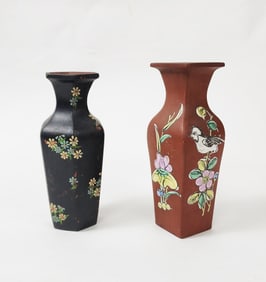Lot of 2 Antique Chinese Yixing Vases