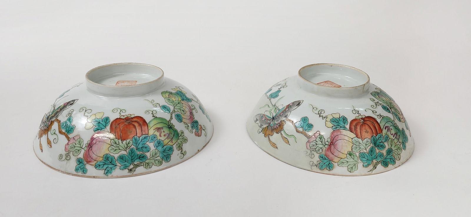 Pair of Antique Chinese Famille Rose Porcelain Bowls (1 of 13)