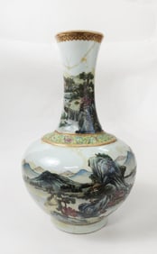 Antique Chinese Porcelain Landscape Vase