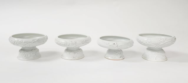 Lot of 4 Antique Chinese Blanc de Chine Dehua Porcelain Stem Cups