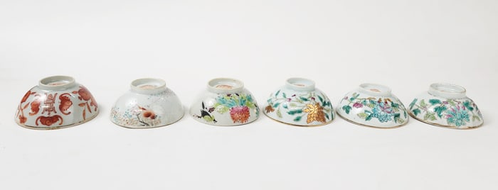Lot of 6 Antique Chinese Porcelain Cups