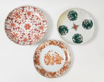 Lot of 3 Antique Chinese Export Porcelain Plates