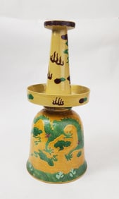 Chinese Sancai Glaze Ceramic Candle Holder