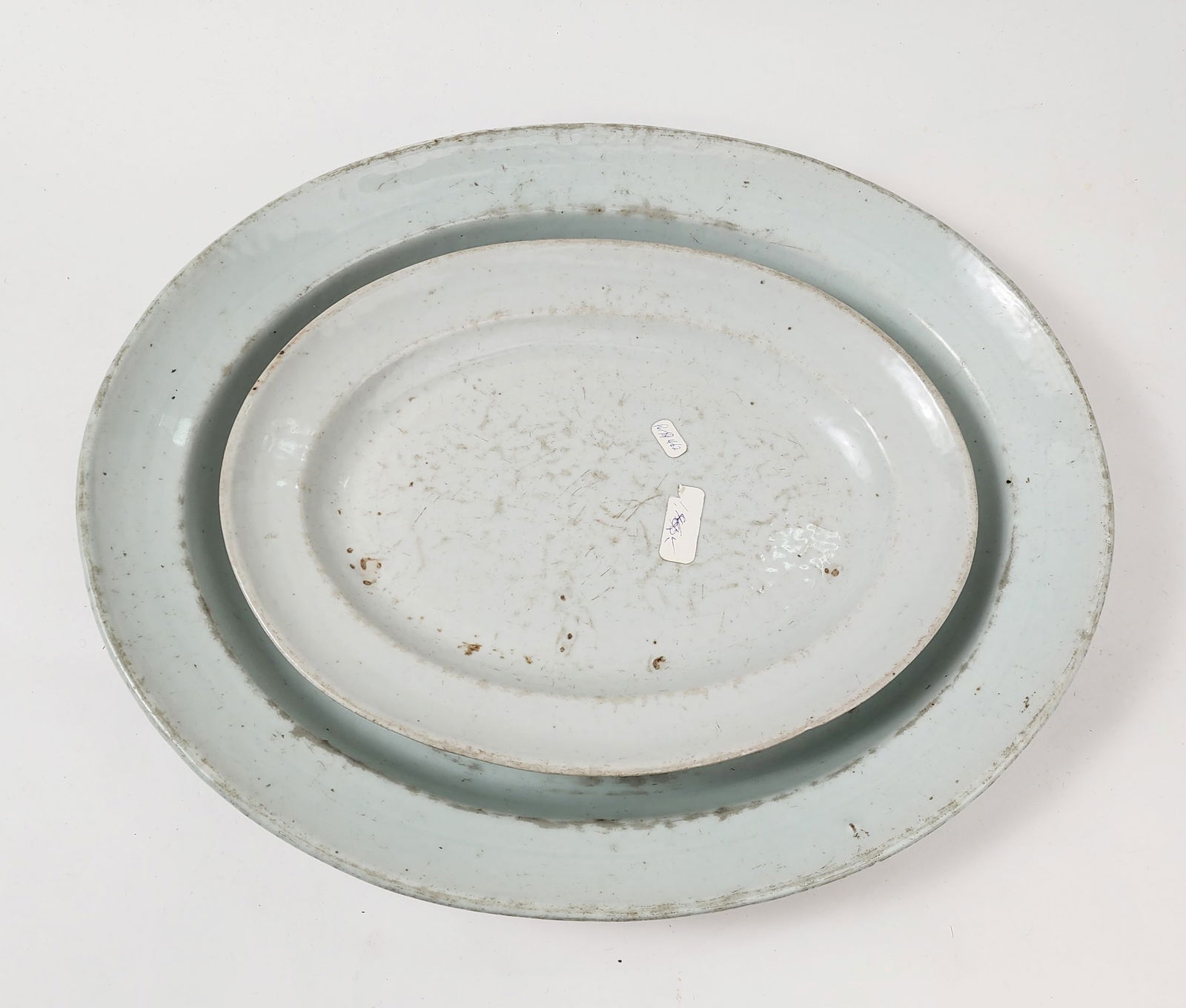 Lot of 2 Chinese  White Porcelain Oval Serving Platters (1 of 6)