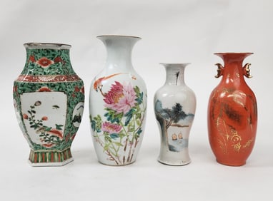 Lot of 4 Antique Chinese Porcelain Vases