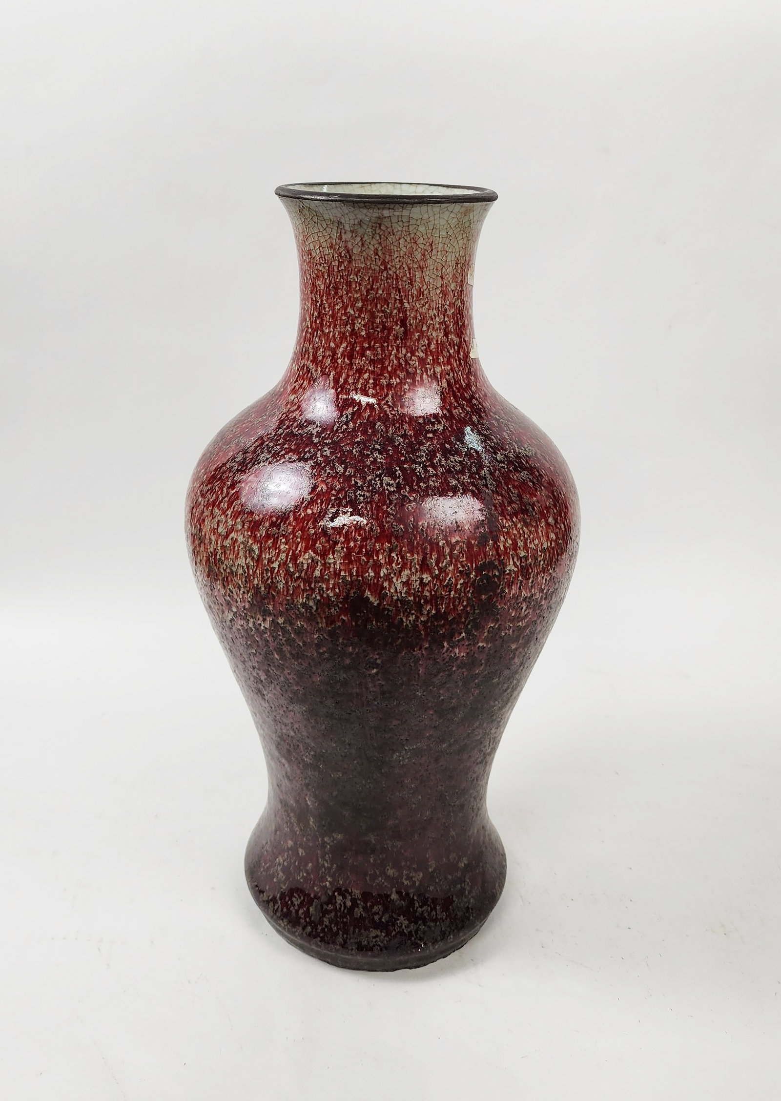 Antique Chinese Copper Red Flambe Glazed Large Porcelain Vase (1 of 11)
