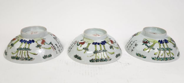 Lot of 3 Antique Chinese Famille Rose Bowls