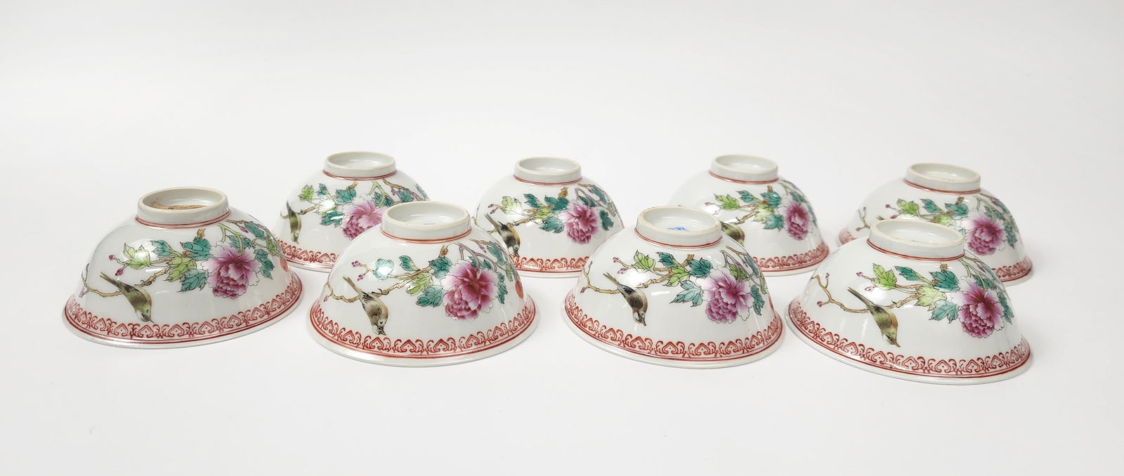 Set of 8 Chinese Export Yawan Collection Famille Rose Porcelain Bowls (1 of 6)