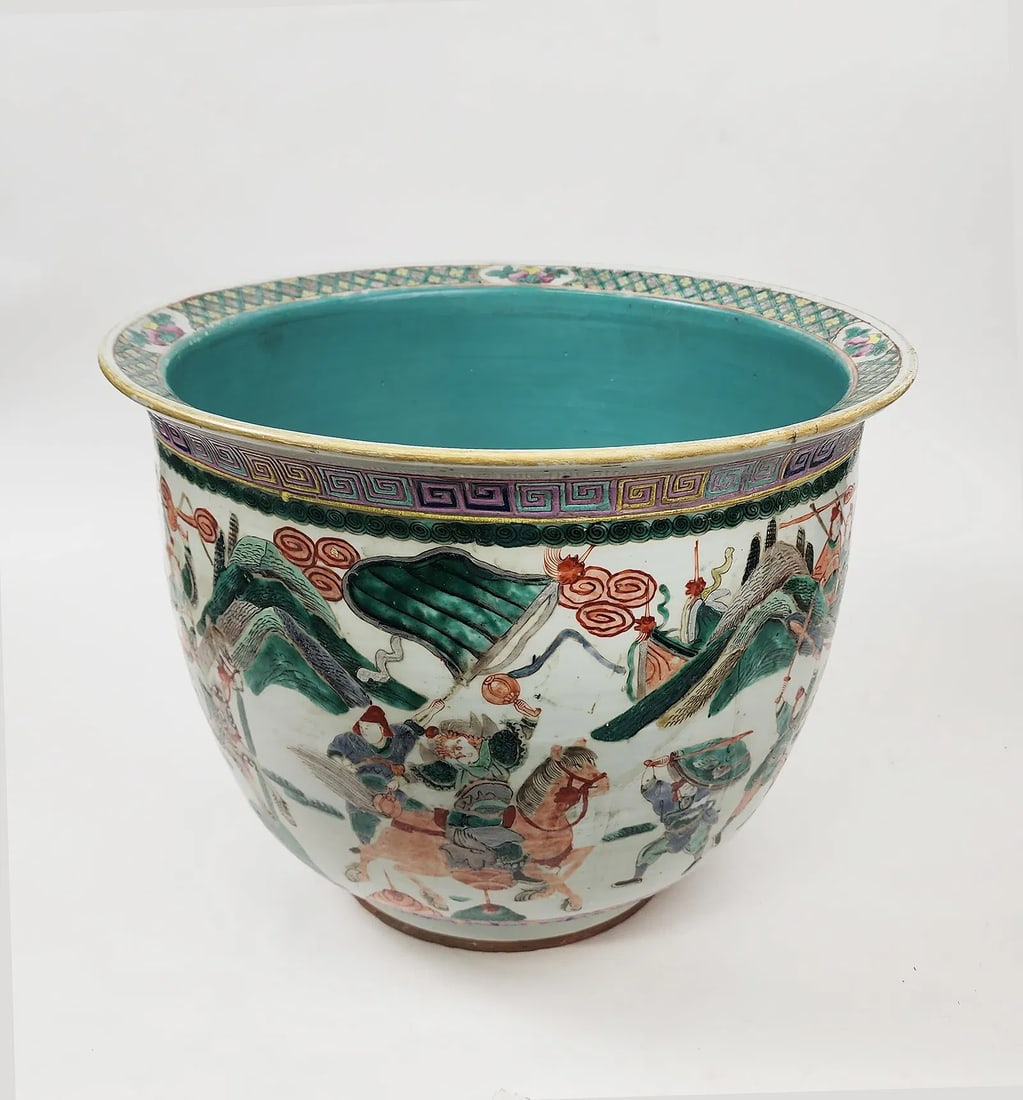 Antique Chinese Famille Verte Large Porcelain Planter (1 of 9)