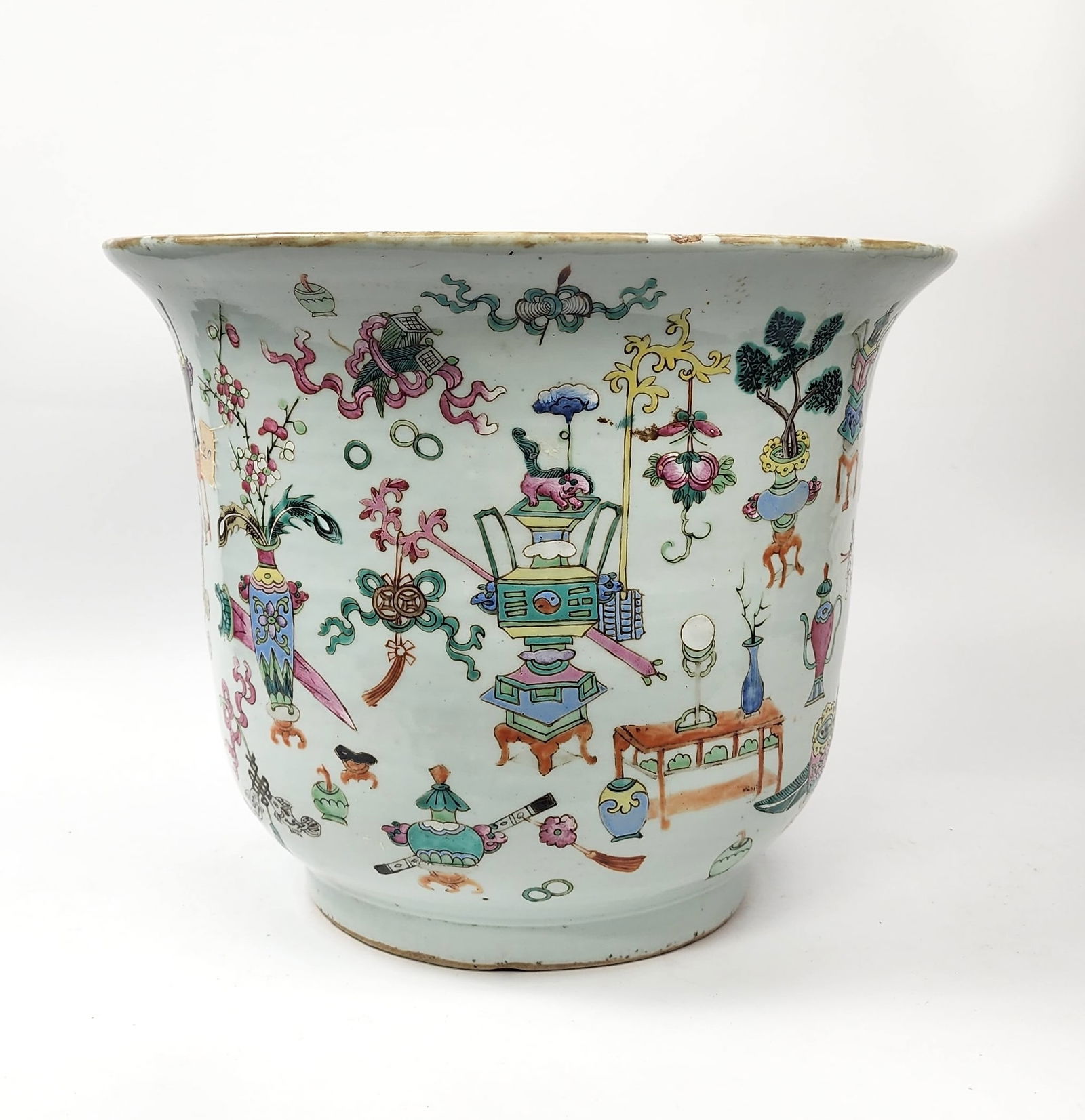 Antique Chinese Famille Rose Porcelain Large Planter (1 of 19)