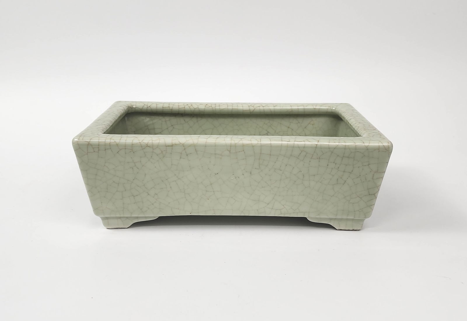 Chinese Export Celadon Crackle Glazed Rectangular Planter (1 of 6)