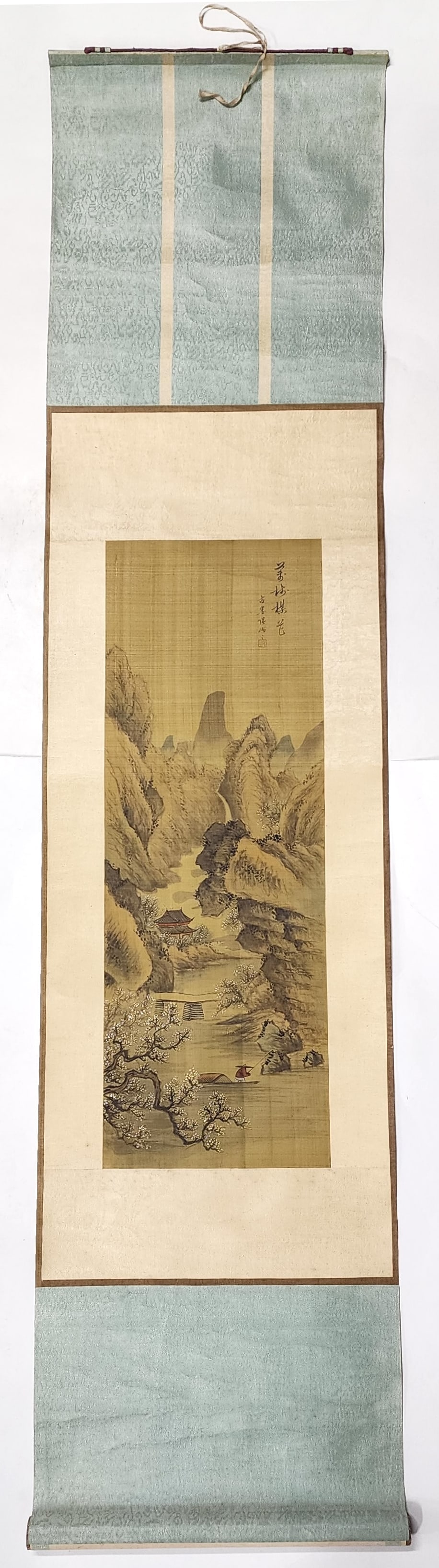 Antique Chinese Scroll Painting with Mountain Landscape (1 of 6)