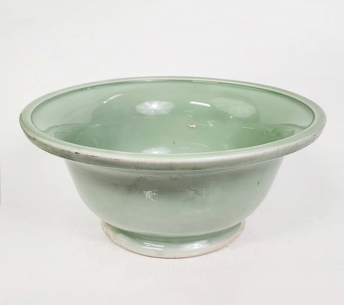 Antique Chinese Celadon Glazed Large Bowl: Antique Chinese Celadon Glazed Large Bowl, d. 14 inches, h. 6.5 in., ca. 20th century. Provenance: Estate of a New York collector/ dealer. The collection assembled between early 1950s to 1970s.