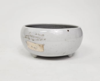 Antique Chinese White Porcelain Tripod Footed Brush Bowl