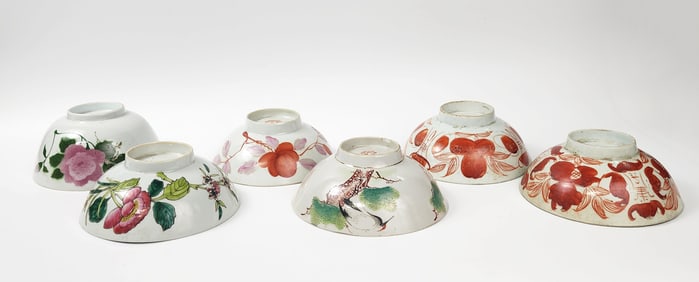 Lot of 6 Antique Chinese Porcelain Bowls