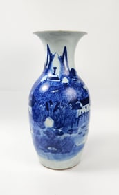 Antique Chinese Blue & White Large Porcelain Vase