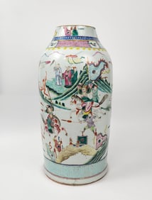Antique Chinese Export Famille Rose Porcelain Large Vase
