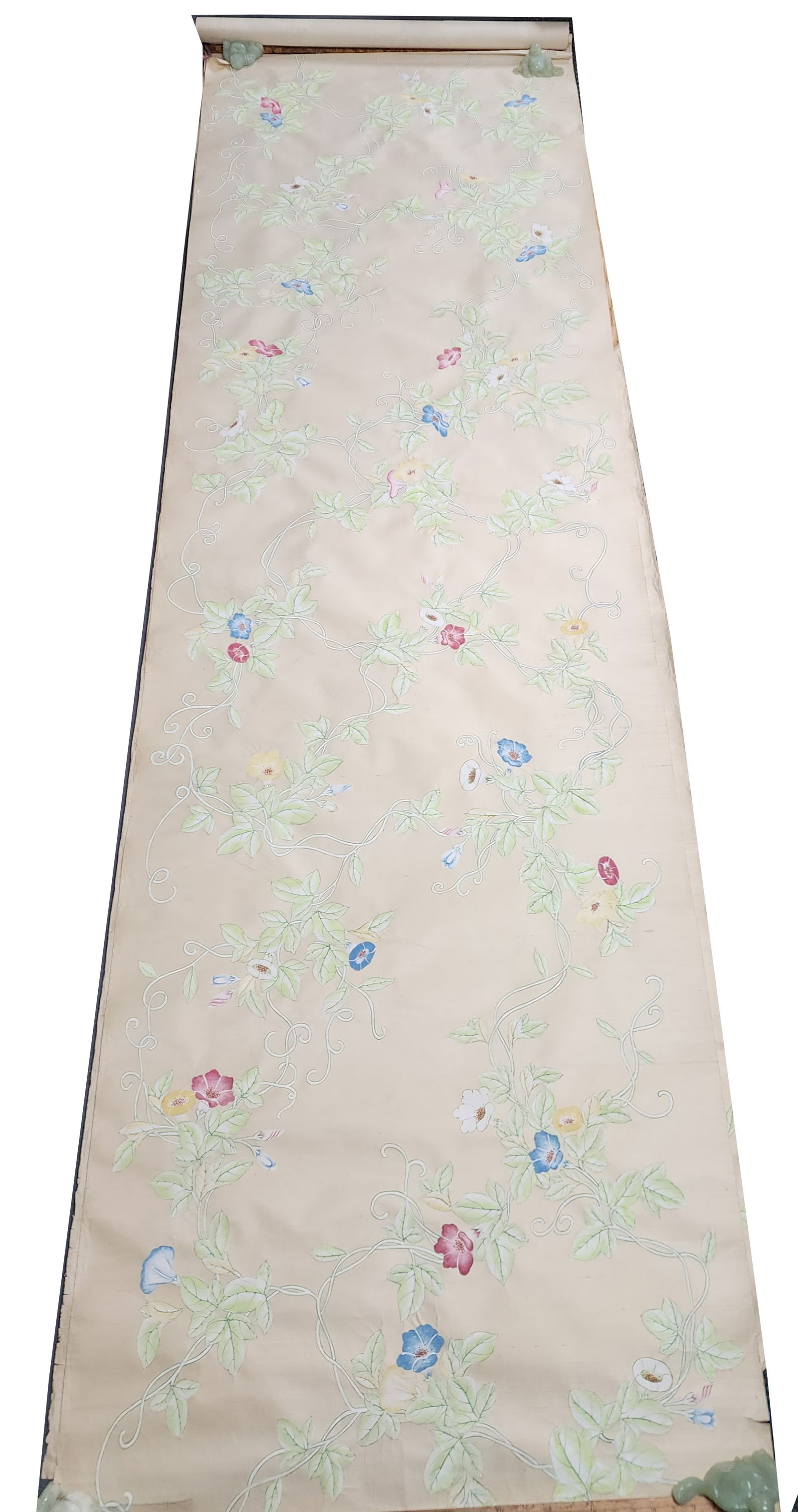 Japanese Export Floral Hand Painted Silk Wall Paper Panels (1 of 8)