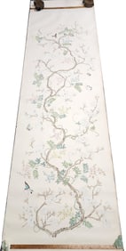 Chinese Export Floral Hand Painted Wallpaper Panels