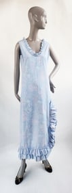 Lilly Pulitzer Pale Blue Floral Print Cotton Maxi Dress
