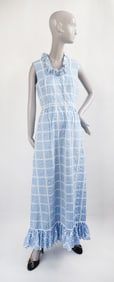 Jamison Boutique Blue & White Gingham Plaid Maxi Dress