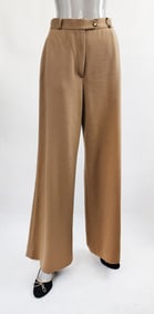 Salvatore Ferragamo Camel Brown Wool Knit Pants, c. 1990s