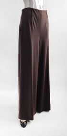 Gucci by Tom Ford Brown Wool Knit Wide Leg Pants F/W 1993