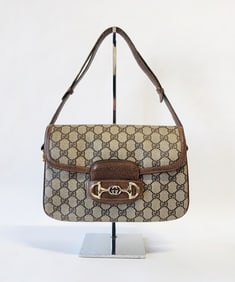 Gucci Horsebit 1955 Monogram Canvas & Leather Shoulder Bag
