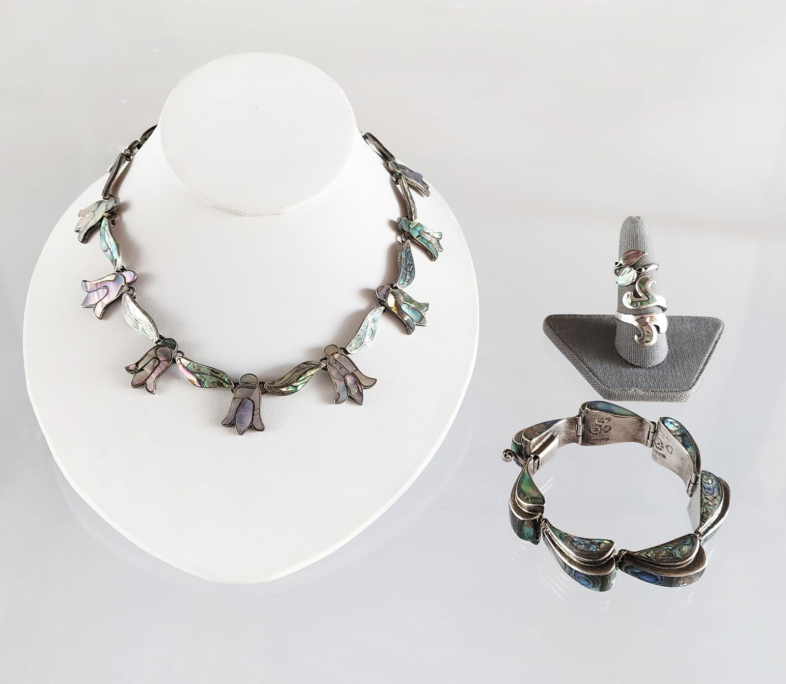 Estate Vintage Lot of Mexican Sterling Silver & Abalone Jewelry (1 of 15)